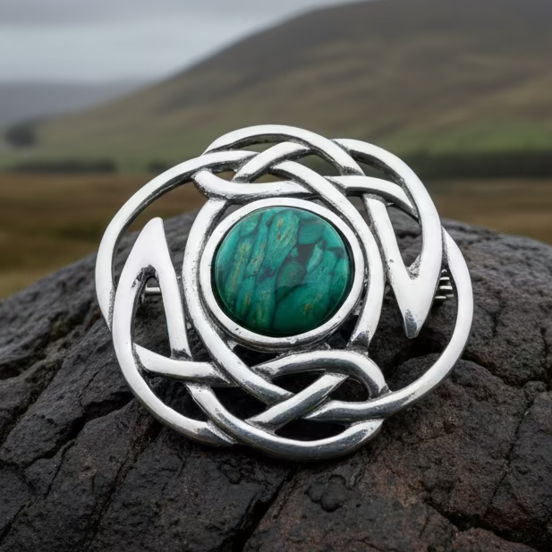 Elegant Heathergems Celtic Knot Brooch - Handmade in Scotland | Brooch | Wiccan Center