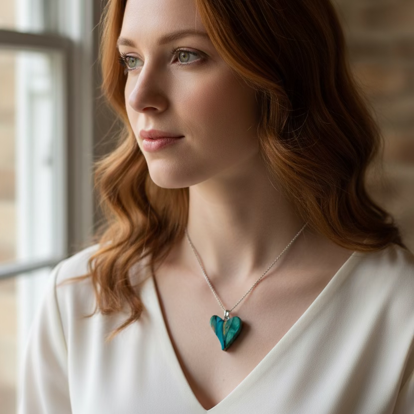 Heathergems Scottish Heart Necklace - Handmade in Scotland | Pendant | Wiccan Center