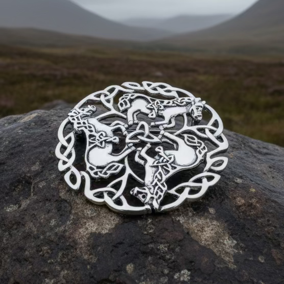 Bryce Celtic Epona Horse Brooch in Pewter | Brooch | Wiccan Center