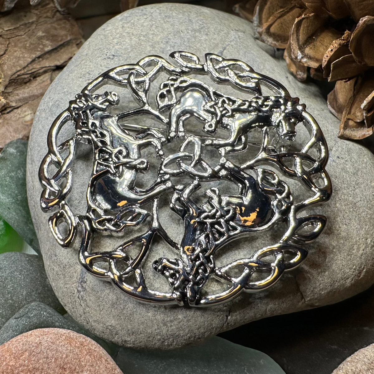 Bryce Celtic Epona Horse Brooch in Pewter | Brooch | Wiccan Center