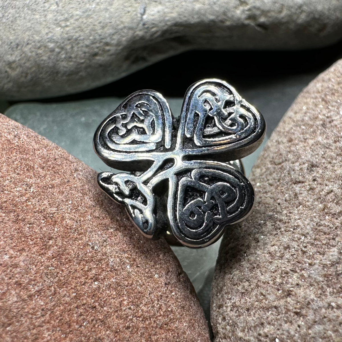 Celtic Irish Shamrock Lapel Pin in Pewter | Brooch | Wiccan Center
