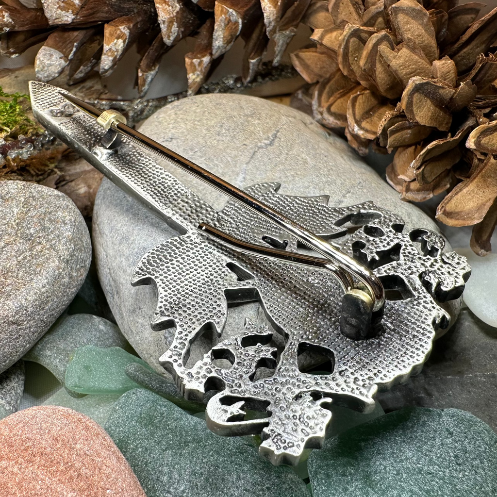 Rampant Lion Sword Kilt Pin in Pewter