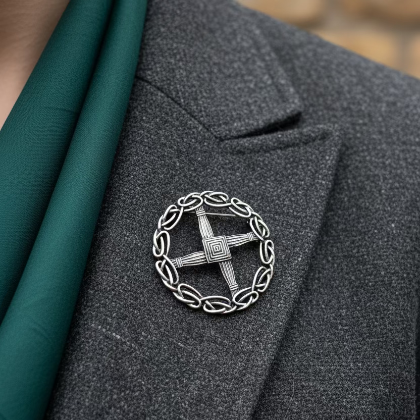 Pewter Irish Saint Brigid's Cross Brooch | Brooch | Wiccan Center
