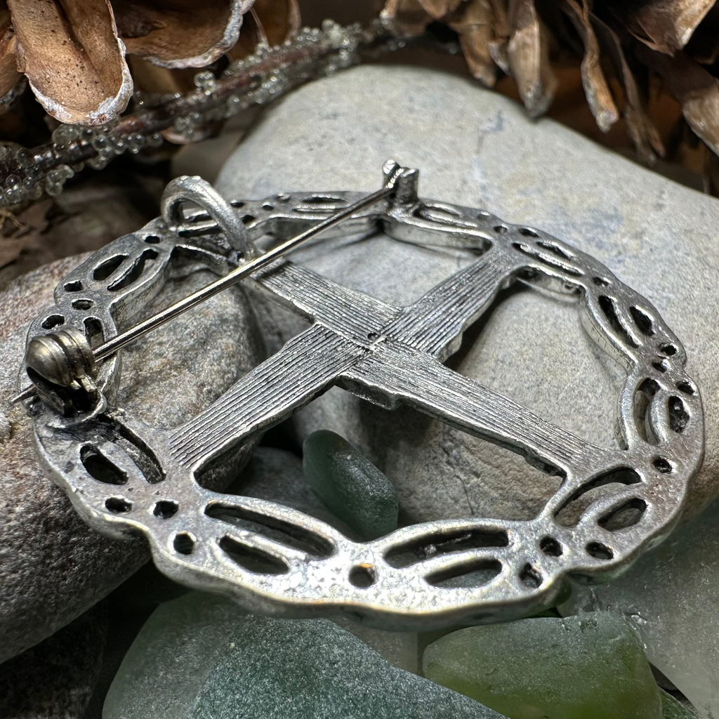 Pewter Irish Saint Brigid's Cross Brooch | Brooch | Wiccan Center