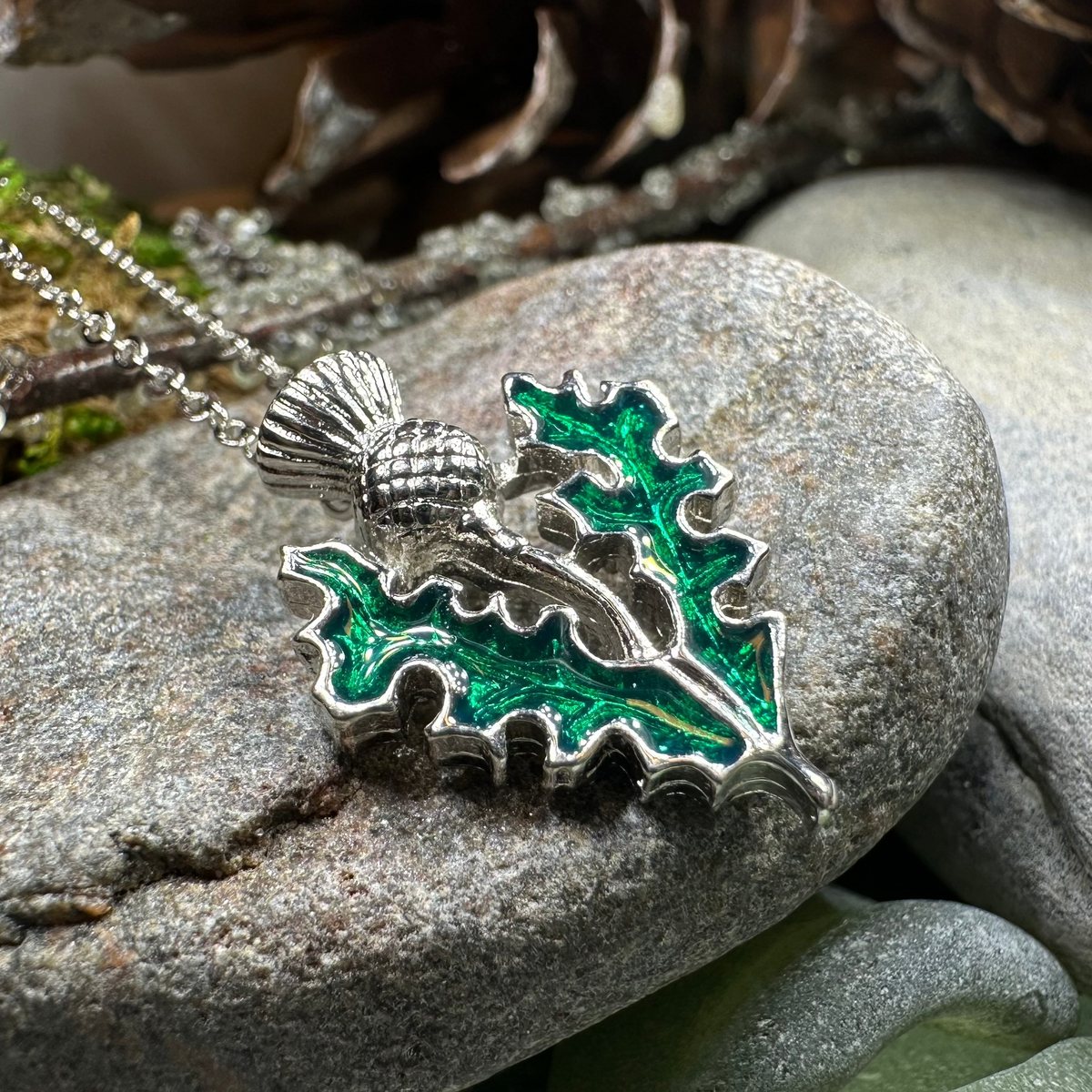 Annis Scottish Thistle Necklace - Handmade in Scotland | Pendant | Wiccan Center