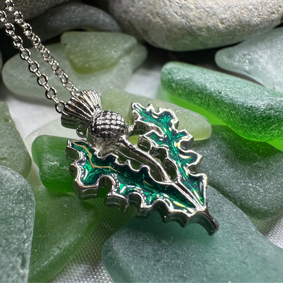 Annis Scottish Thistle Necklace - Handmade in Scotland | Pendant | Wiccan Center