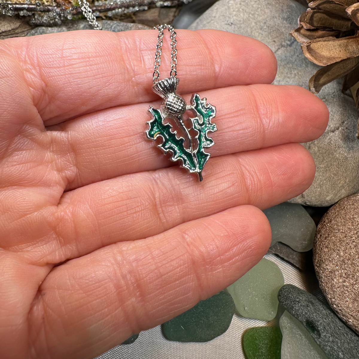 Annis Scottish Thistle Necklace - Handmade in Scotland | Pendant | Wiccan Center