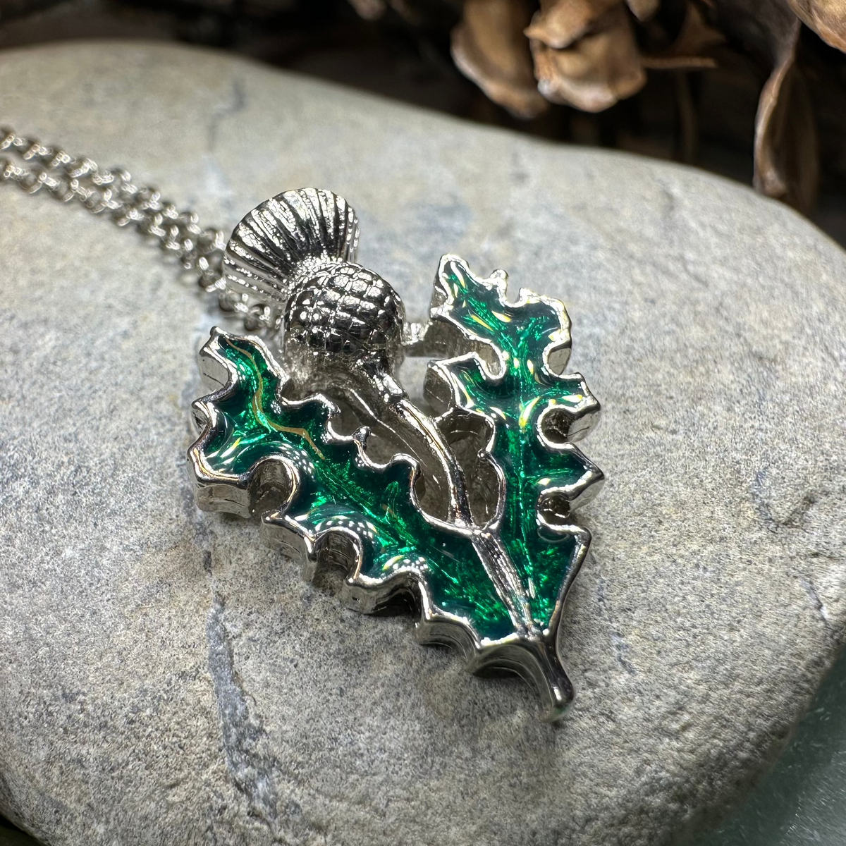Annis Scottish Thistle Necklace - Handmade in Scotland | Pendant | Wiccan Center
