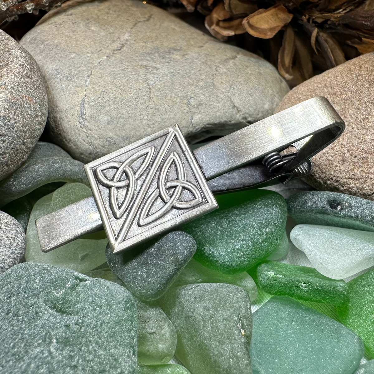 Square Celtic Trinity Knot Tie Bar for Men | Tie Bar | Wiccan Center