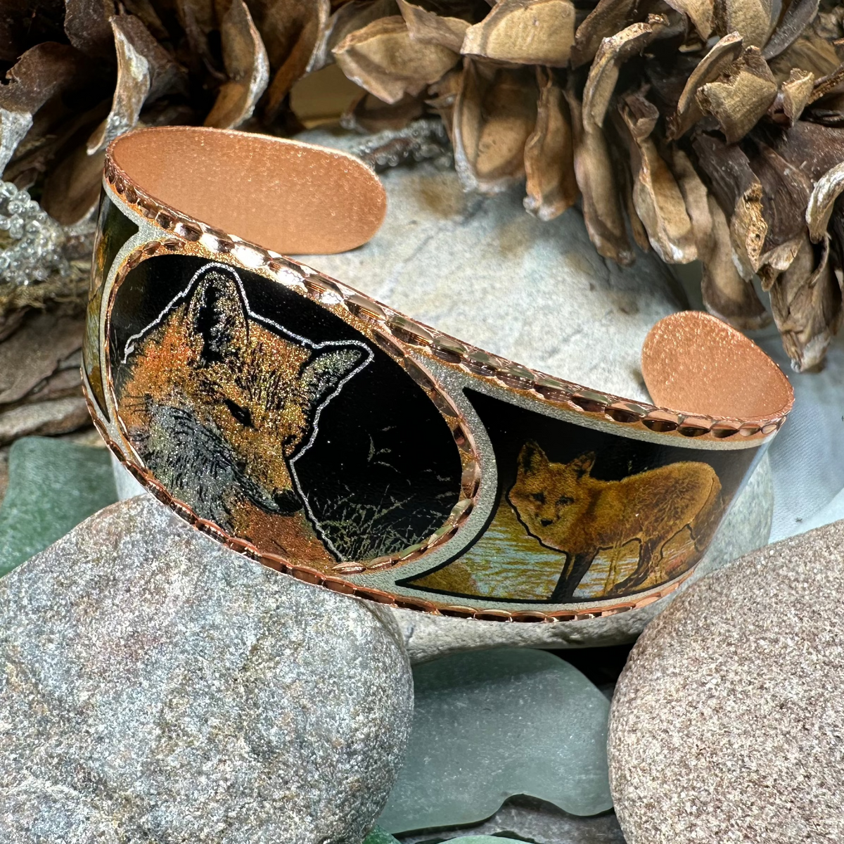 Fox Spirit Copper Cuff Bracelet