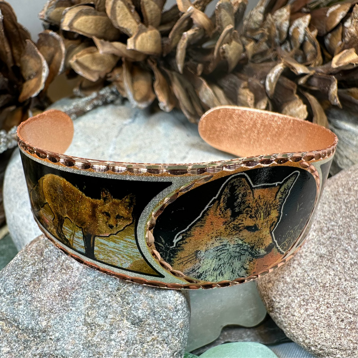 Fox Spirit Copper Cuff Bracelet