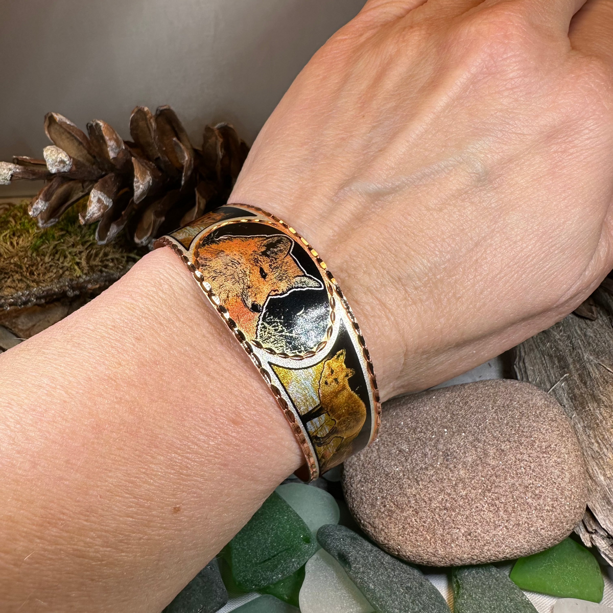 Fox Spirit Copper Cuff Bracelet