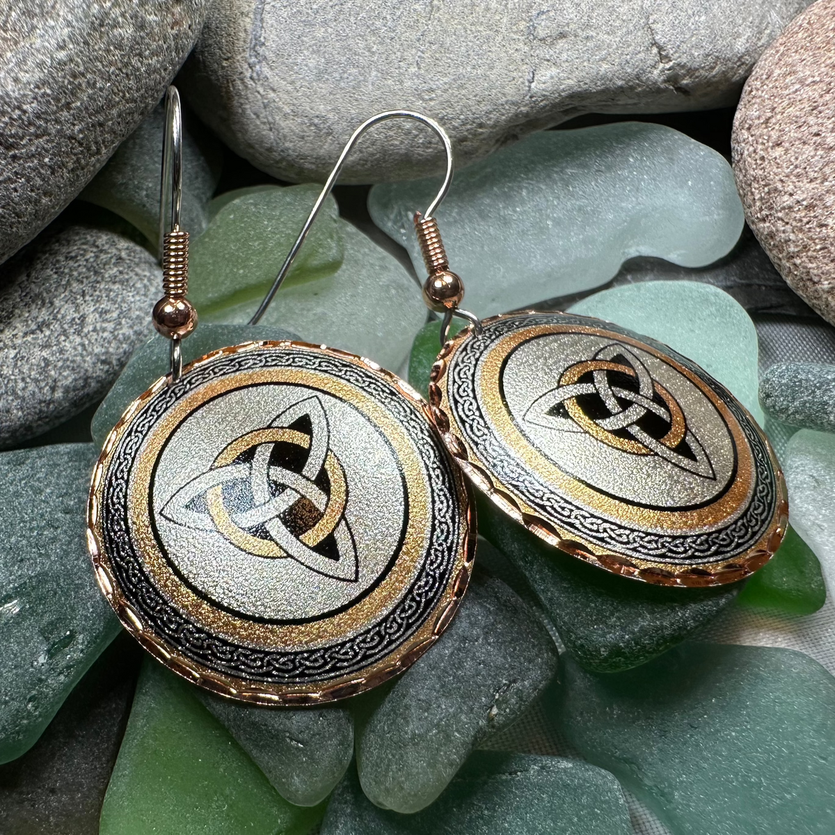 Fredegund Celtic Trinity Knot Copper Earrings | Dangle Earrings | Wiccan Center