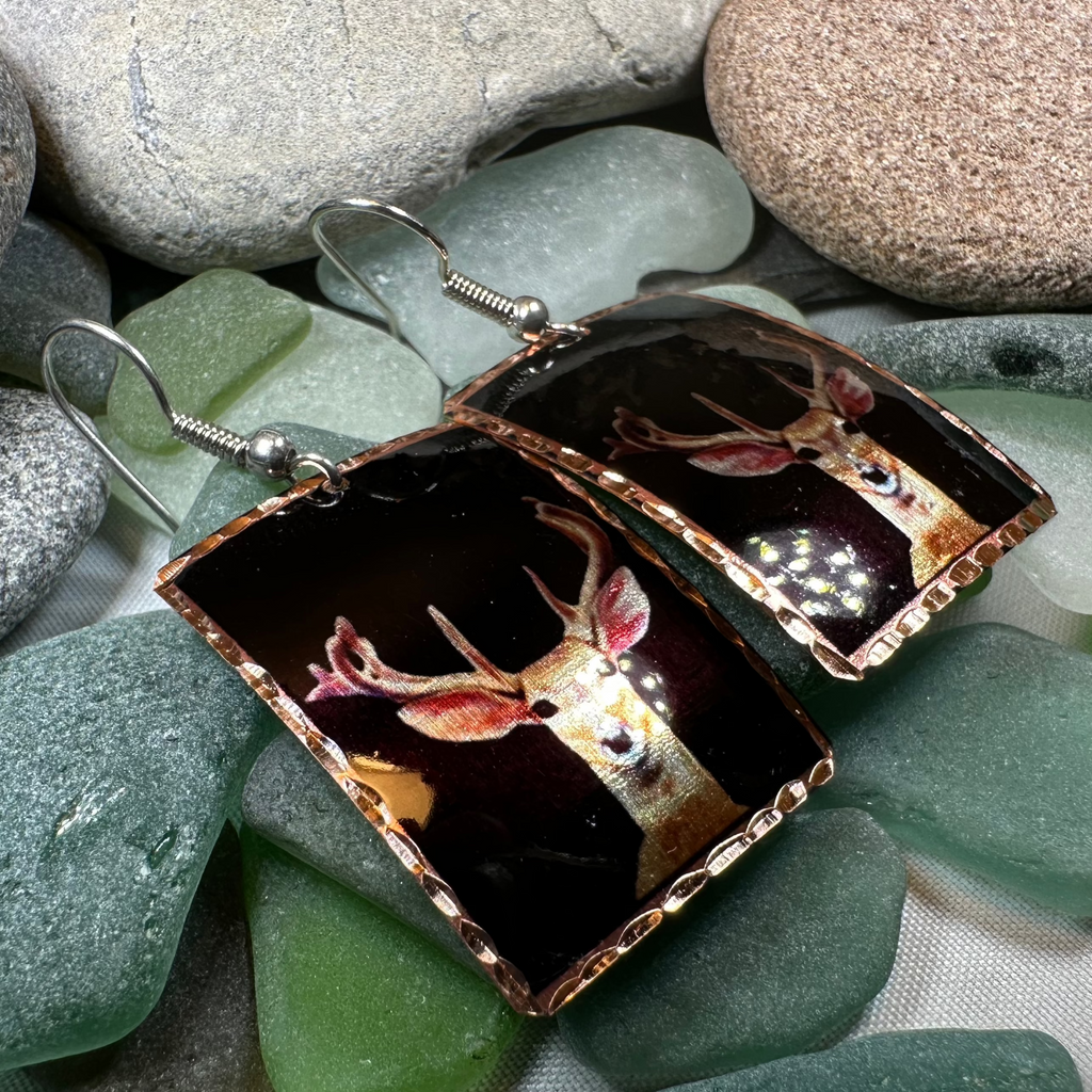 Highland Stag Copper Earrings | Dangle Earrings | Wiccan Center