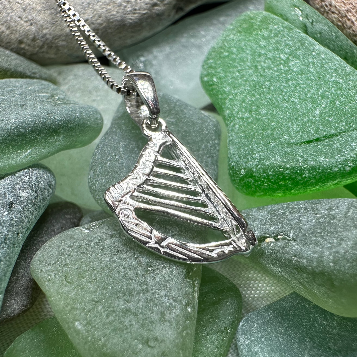Petite Irish Harp Necklace | Pendant | Wiccan Center