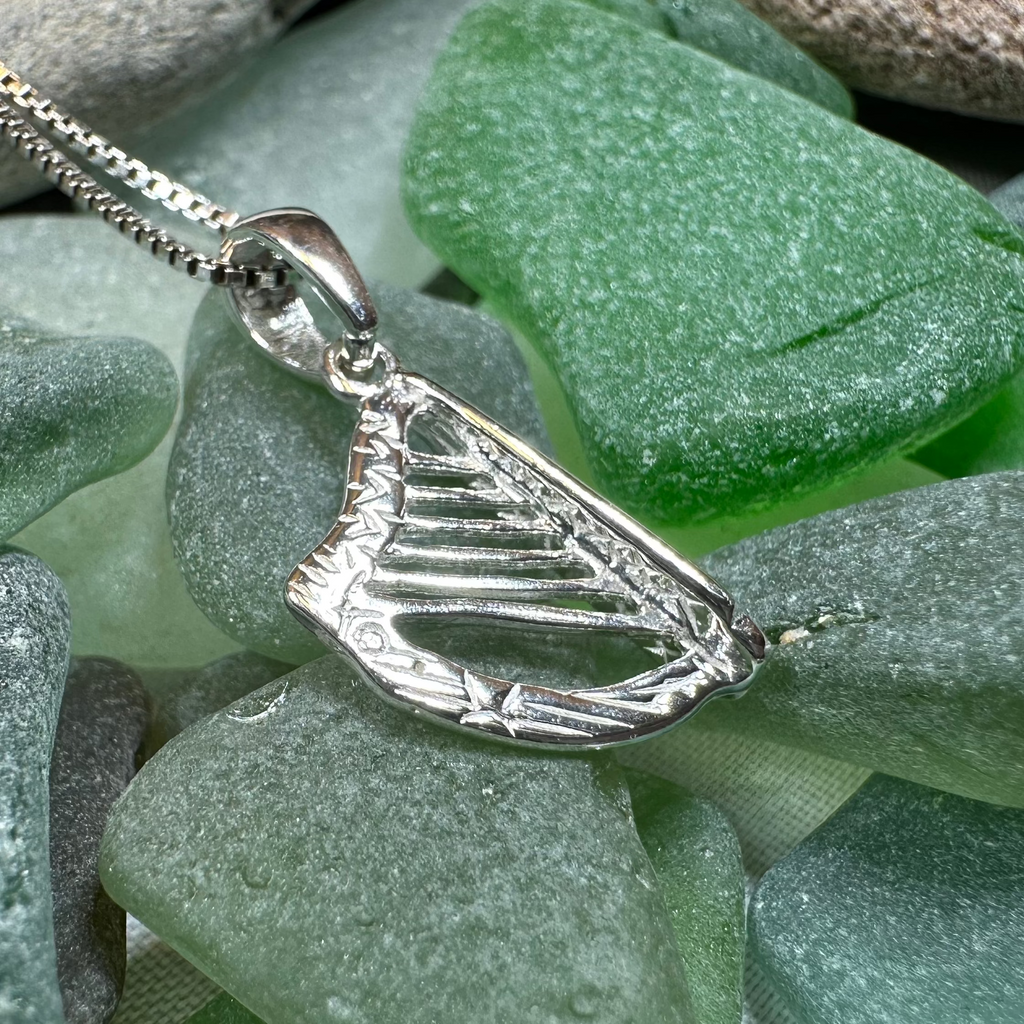 Petite Irish Harp Necklace | Pendant | Wiccan Center