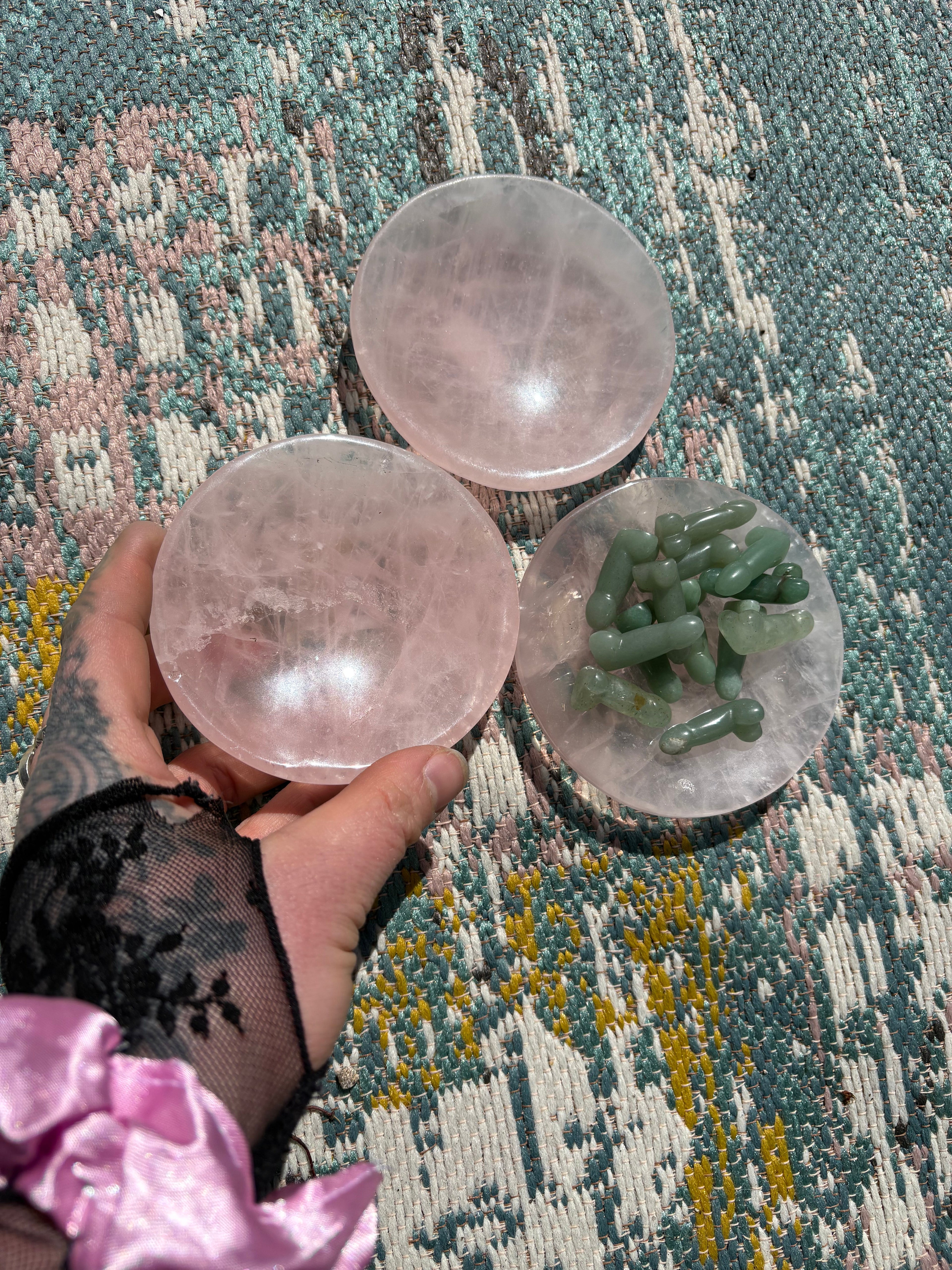 Rose Quartz Offering Bowl/Plate | Crystal | Wiccan Center