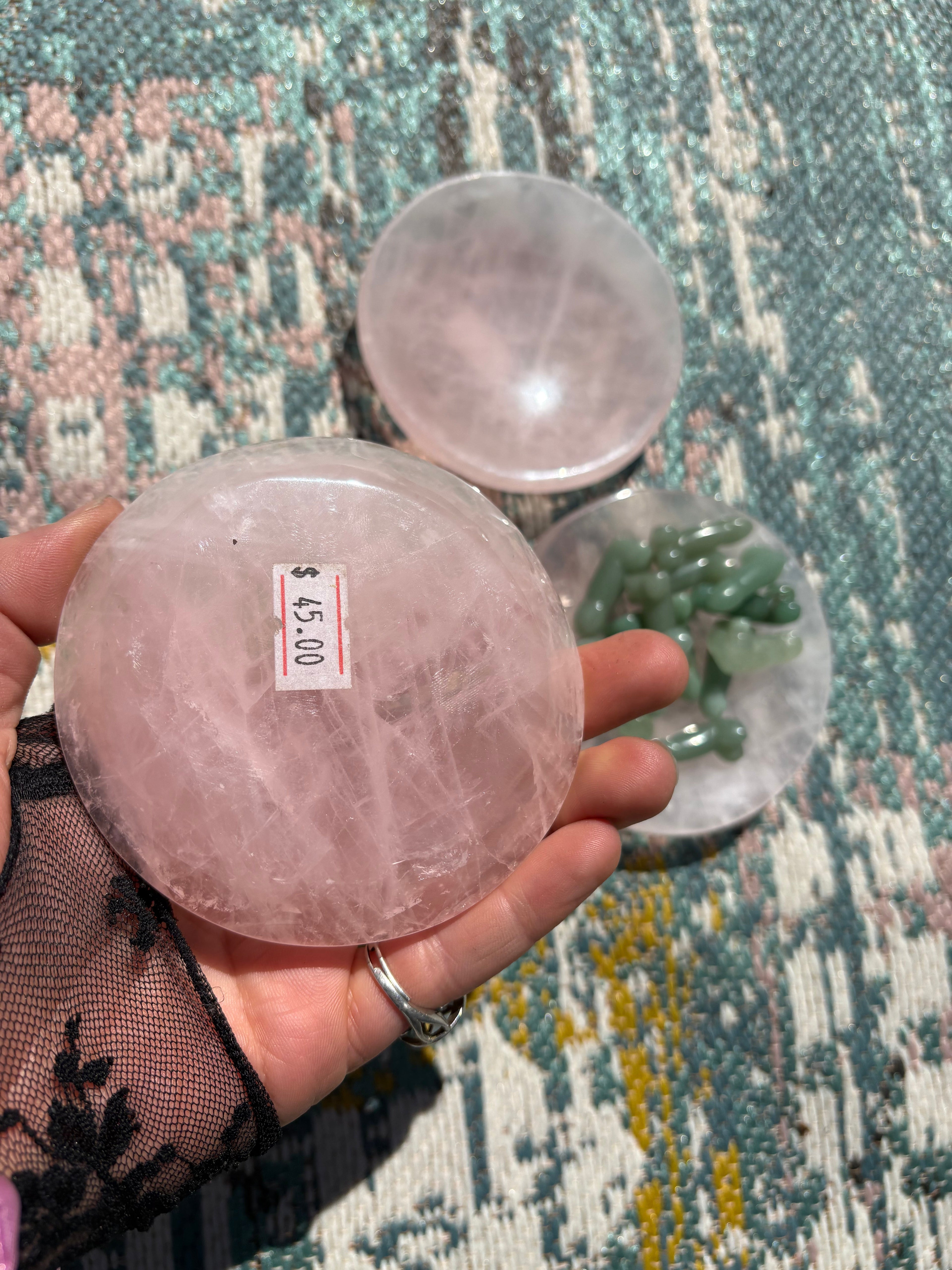 Rose Quartz Offering Bowl/Plate | Crystal | Wiccan Center