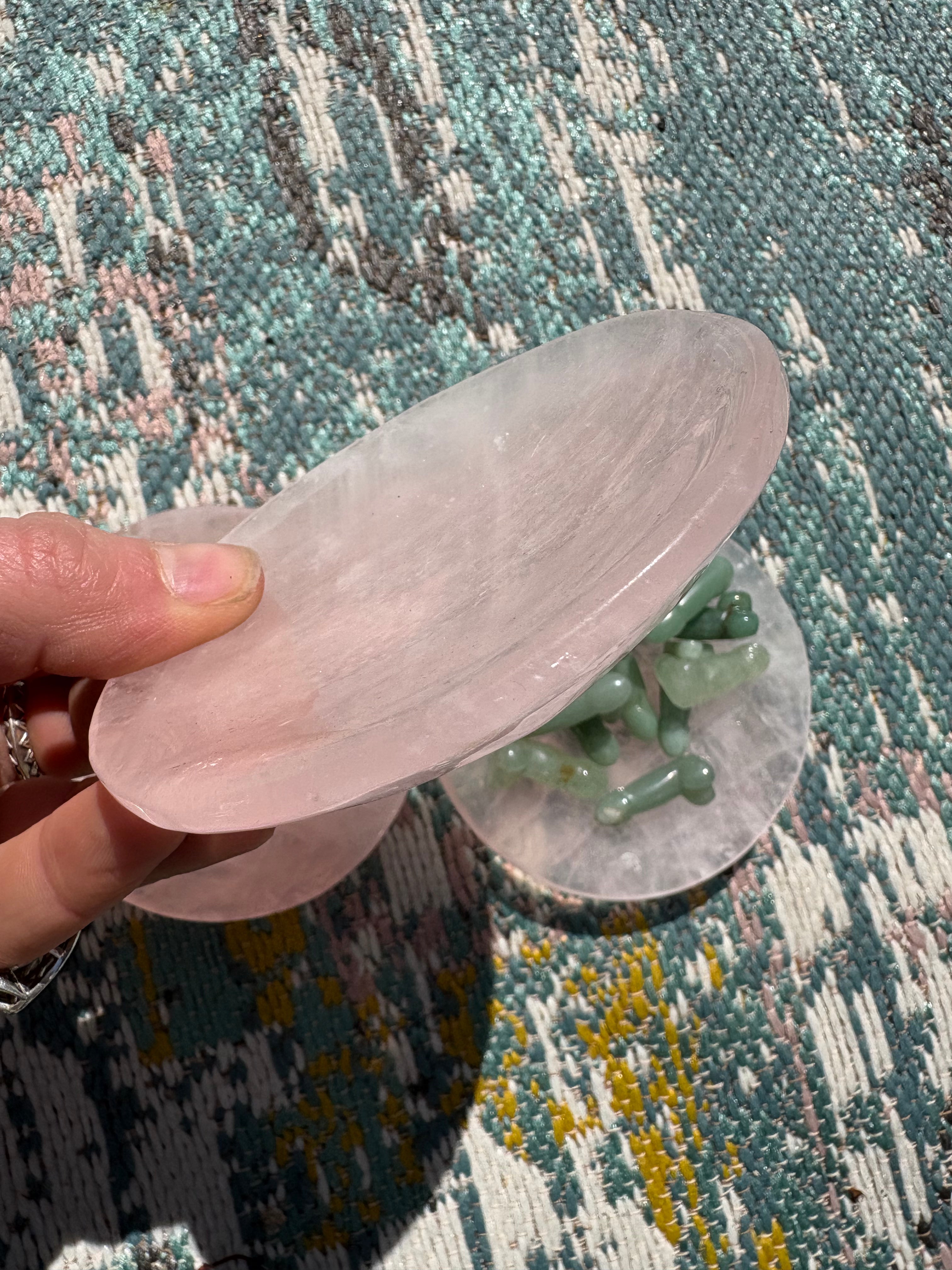 Rose Quartz Offering Bowl/Plate | Crystal | Wiccan Center
