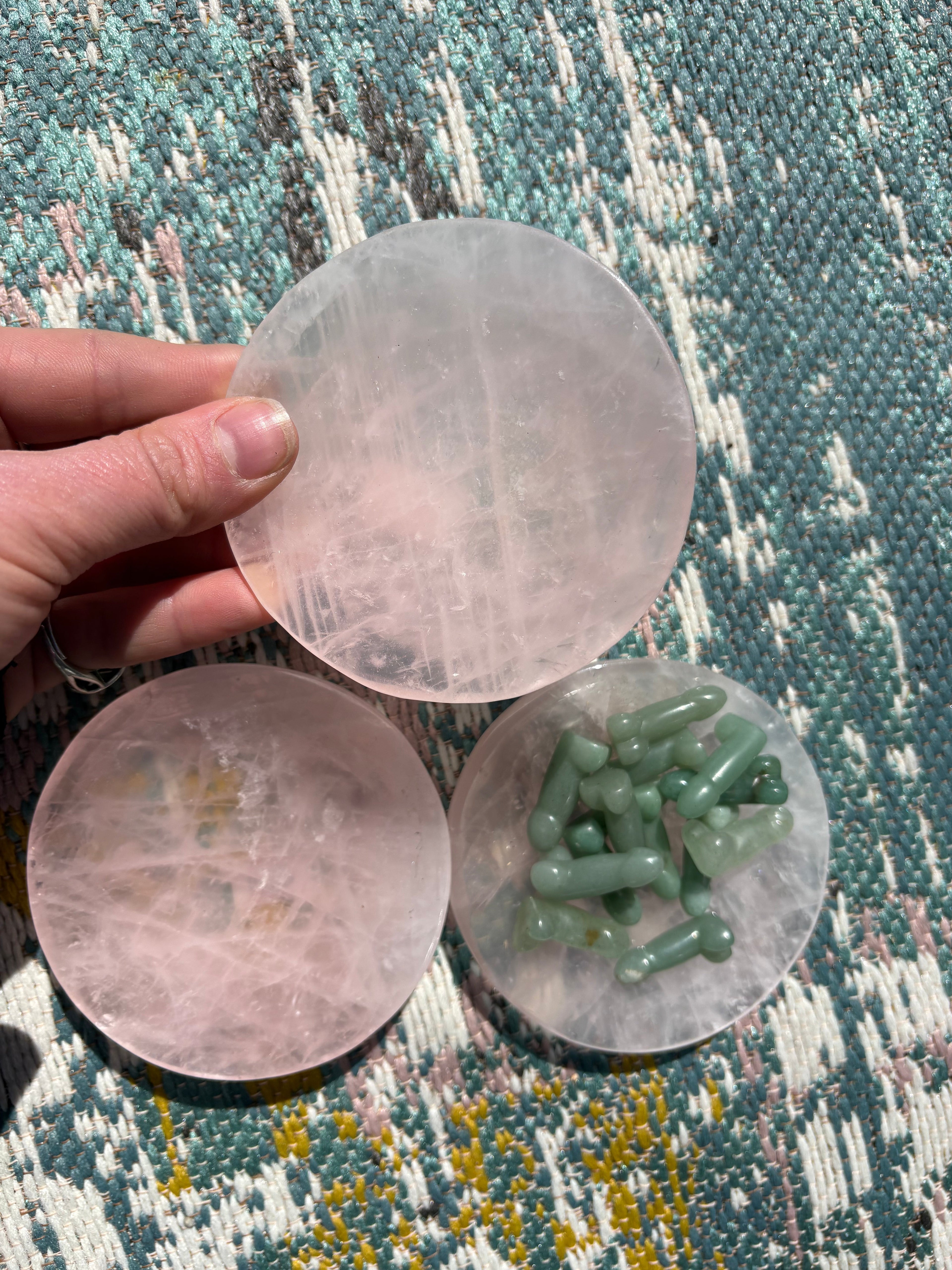 Rose Quartz Offering Bowl/Plate | Crystal | Wiccan Center