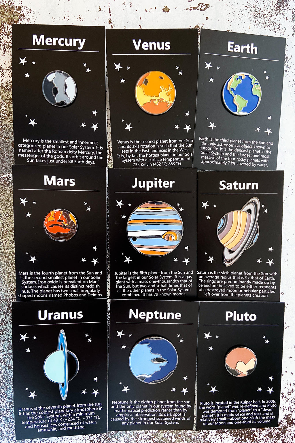 Solar System Planet Enamel Pin Set of 9 | Enamel Pin | Wiccan Center