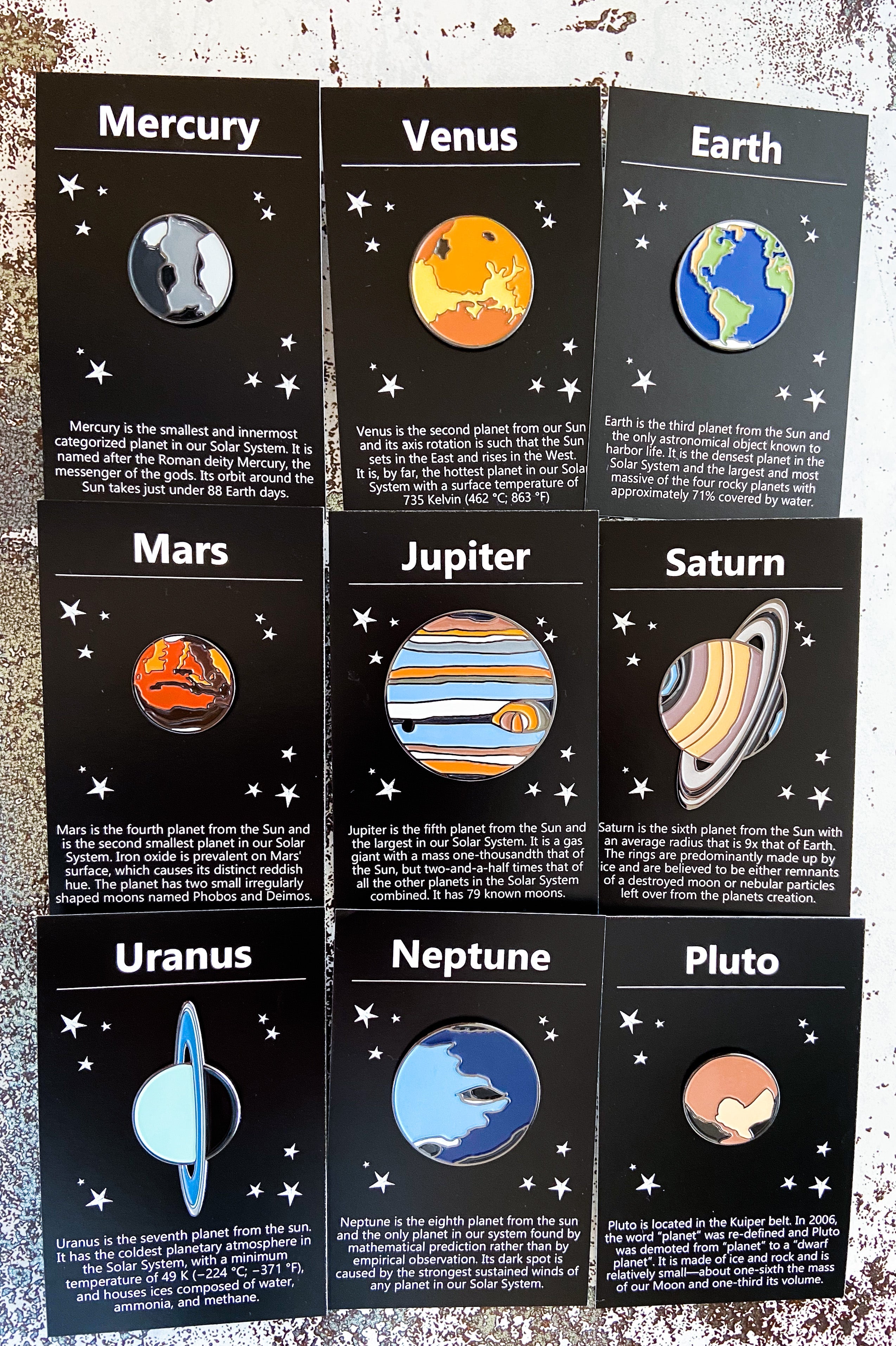 Solar System Planet Enamel Pin Set of 9 | Enamel Pin | Wiccan Center