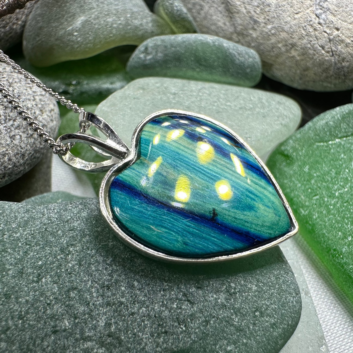 Scottish Heathergems Heart Necklace - Handmade in Scotland | Pendant | Wiccan Center