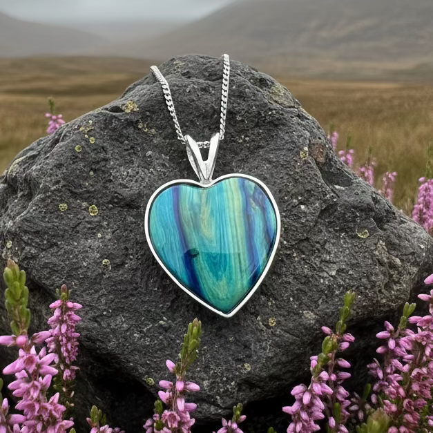 Scottish Heathergems Heart Necklace - Handmade in Scotland | Pendant | Wiccan Center