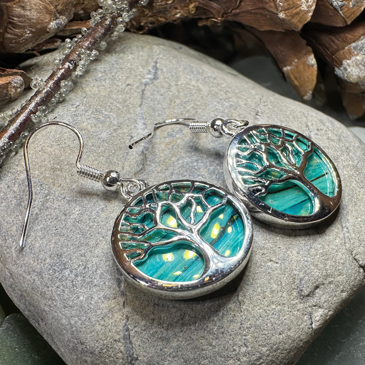 Heathergems Tree of Life Earrings from Scotland | Dangle Earrings | Wiccan Center