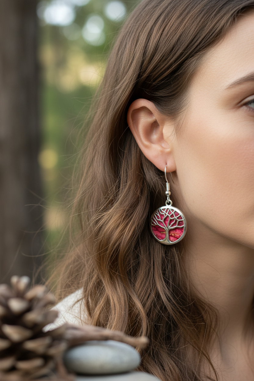 Heathergems Tree of Life Earrings from Scotland | Dangle Earrings | Wiccan Center