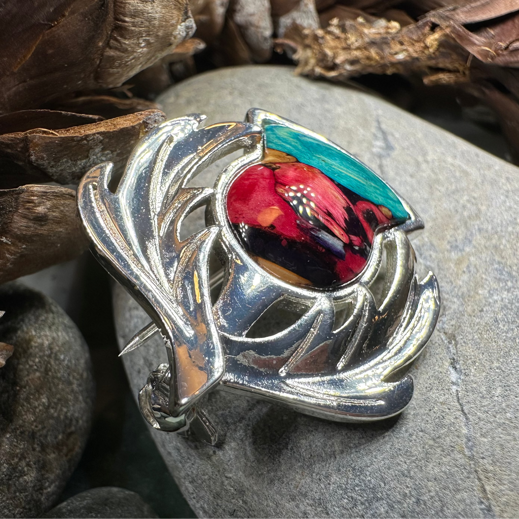 Scotland Heathergems Thistle Brooch - Handmade in Scotland | Brooch | Wiccan Center