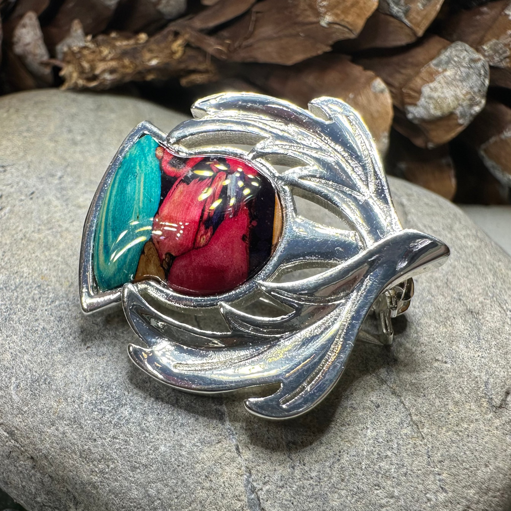 Scotland Heathergems Thistle Brooch - Handmade in Scotland | Brooch | Wiccan Center