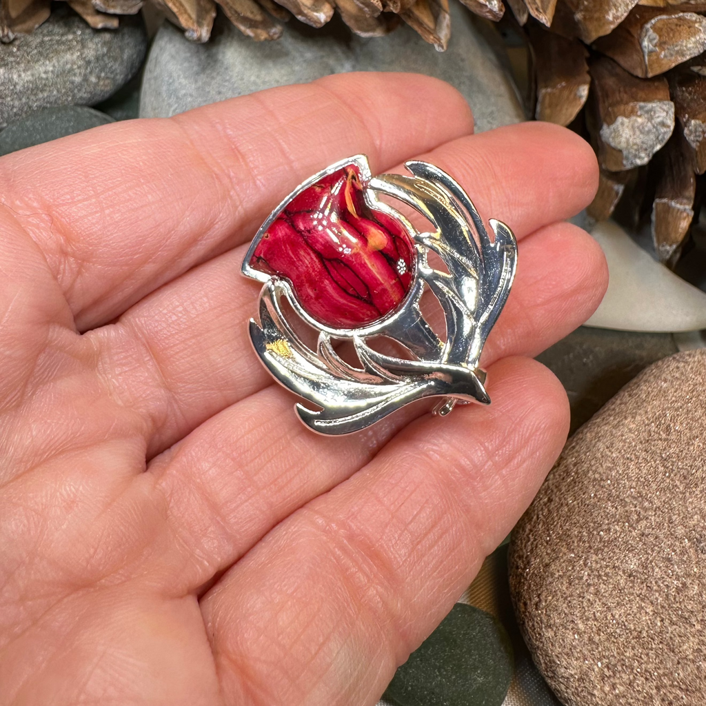 Scotland Heathergems Thistle Brooch - Handmade in Scotland | Brooch | Wiccan Center