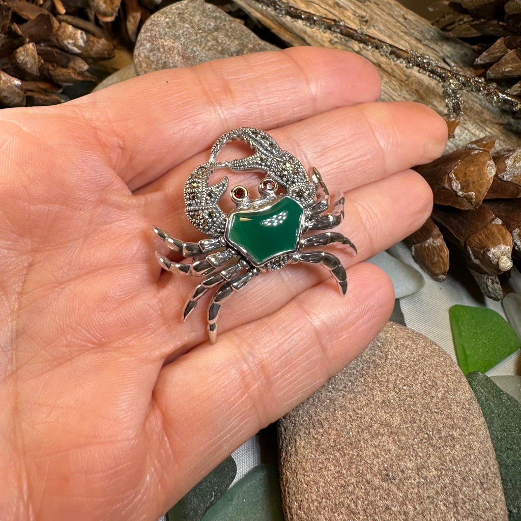 Deep Sea Crab Brooch in Sterling Silver | Brooch | Wiccan Center