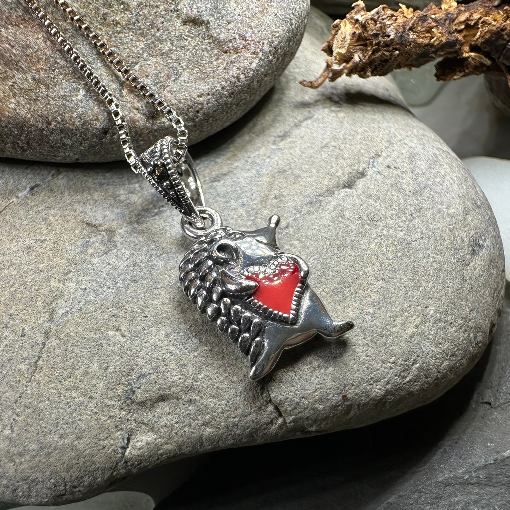 Hugs Hedgehog Necklace in Sterling Silver | Pendant | Wiccan Center