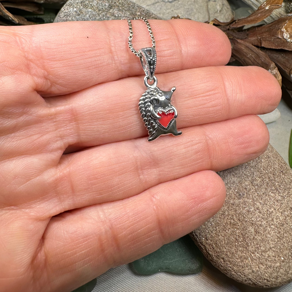 Hugs Hedgehog Necklace in Sterling Silver | Pendant | Wiccan Center