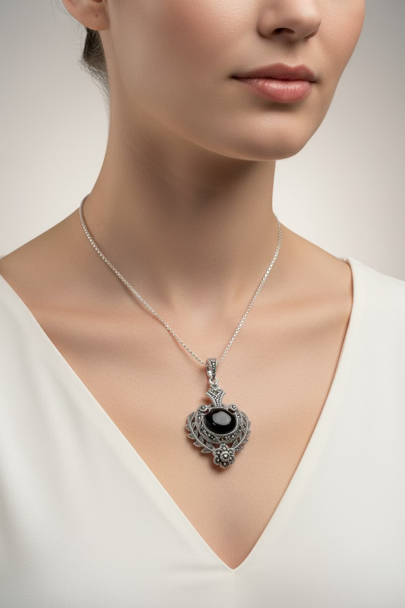Vintage Onyx Celtic Necklace | Pendant | Wiccan Center