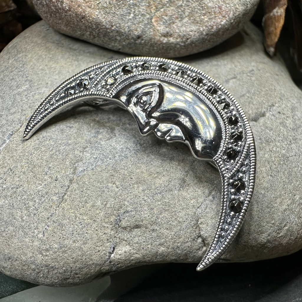 Midnight Goddess Moon Brooch | Pendant | Wiccan Center