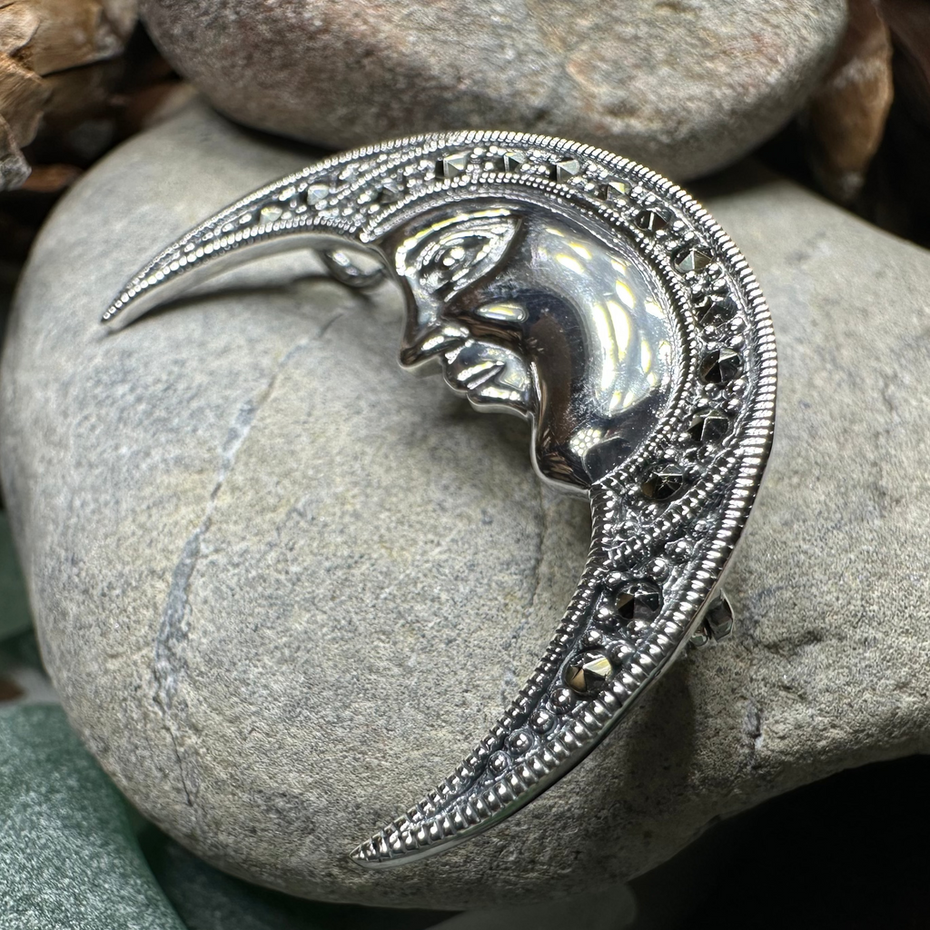 Midnight Goddess Moon Brooch | Pendant | Wiccan Center
