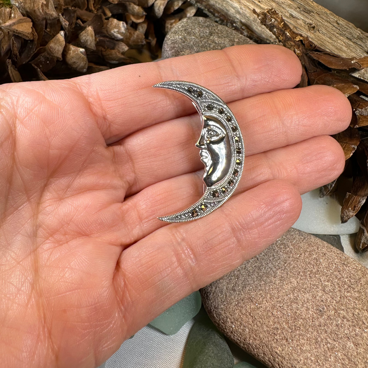 Midnight Goddess Moon Brooch | Pendant | Wiccan Center