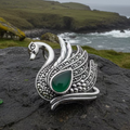 Eala Marcasite Swan Brooch in Sterling Silver | Brooch | Wiccan Center