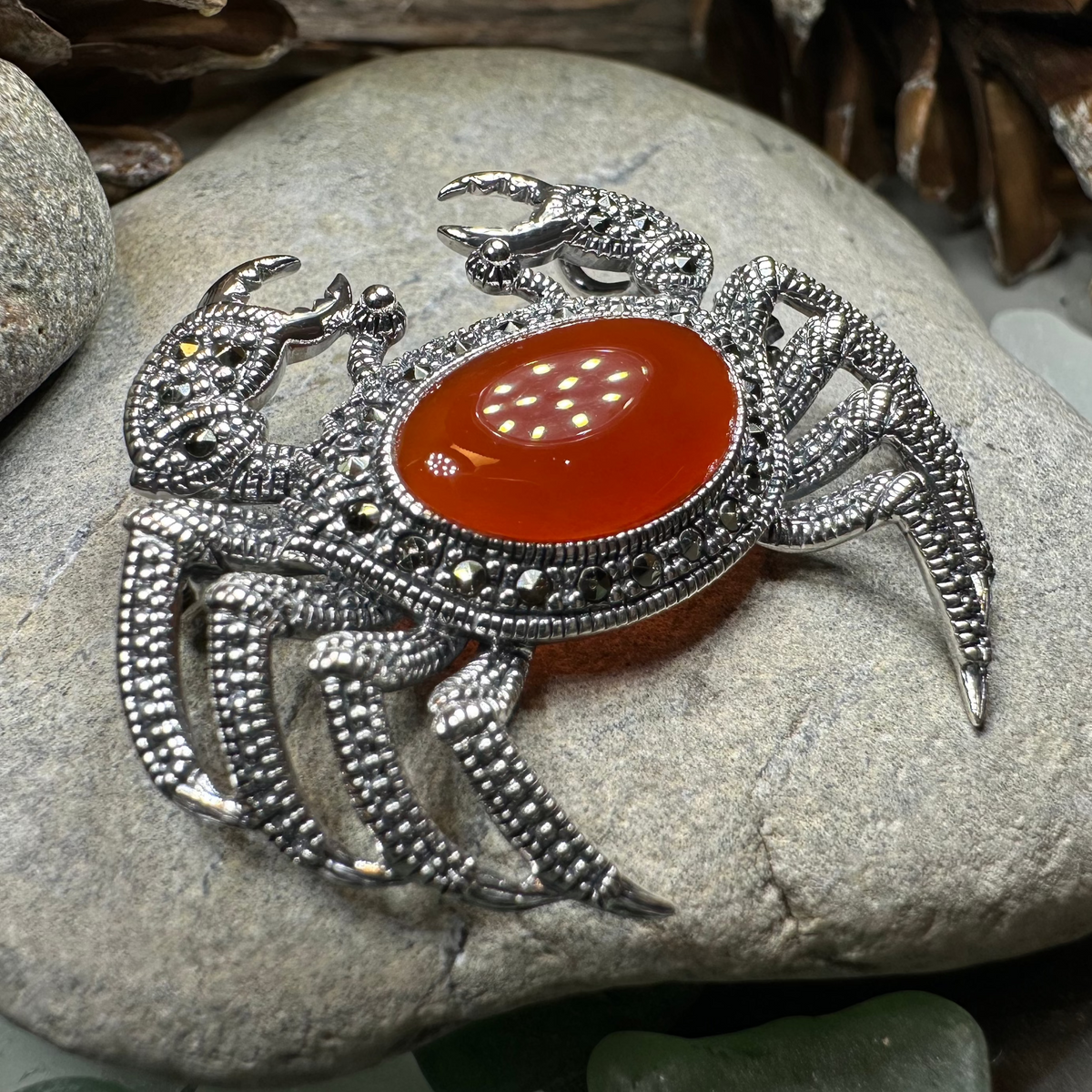 Carnelian Crab Brooch | Brooch | Wiccan Center