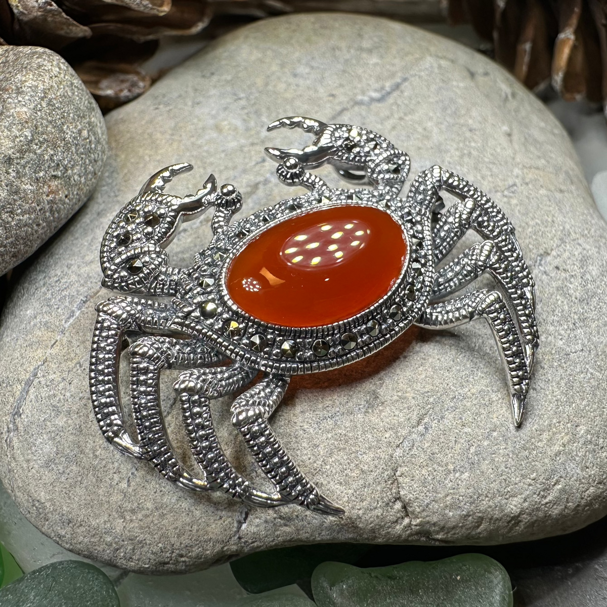 Carnelian Crab Brooch | Brooch | Wiccan Center