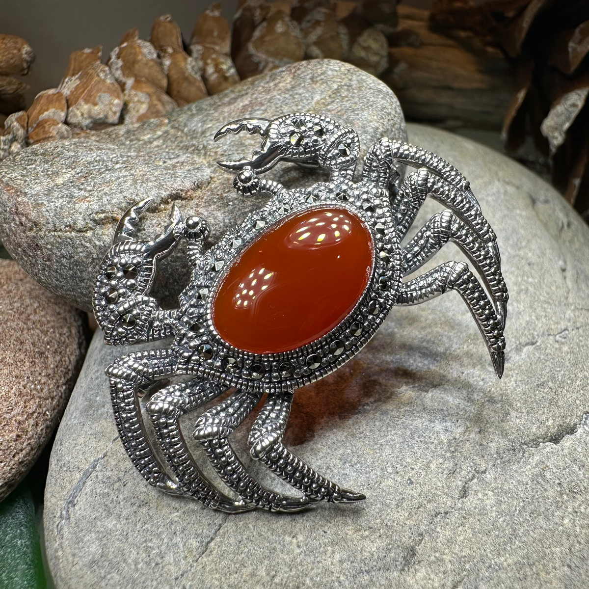 Carnelian Crab Brooch | Brooch | Wiccan Center