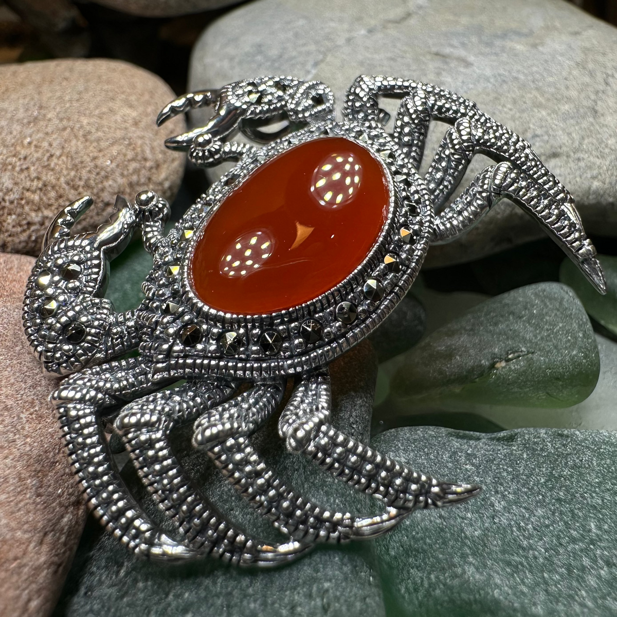 Carnelian Crab Brooch | Brooch | Wiccan Center