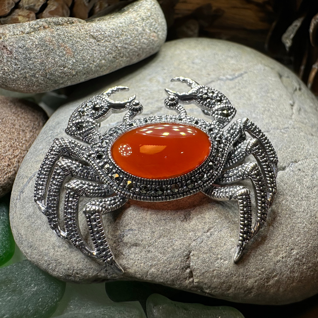 Carnelian Crab Brooch | Brooch | Wiccan Center