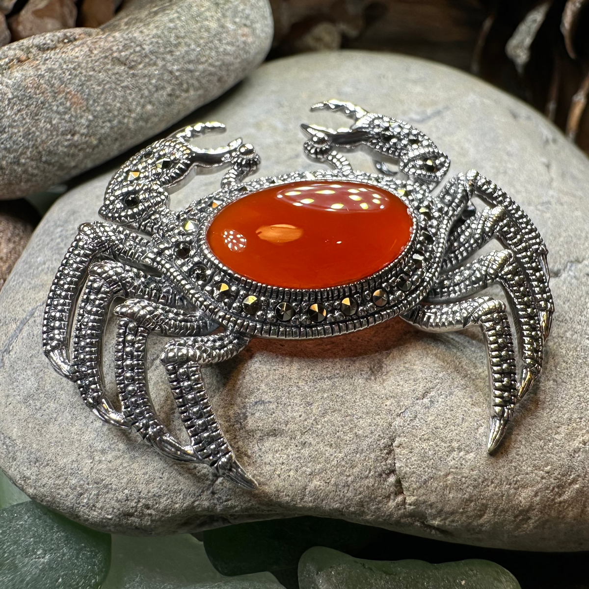 Carnelian Crab Brooch | Brooch | Wiccan Center