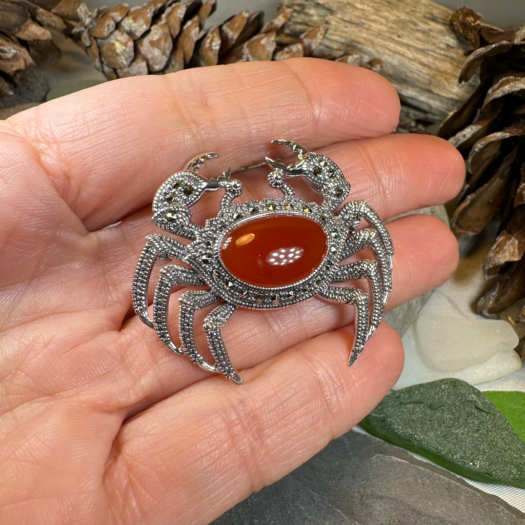 Carnelian Crab Brooch | Brooch | Wiccan Center