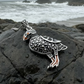 Coastal Puffin Marcasite Necklace in Sterling Silver | Pendant | Wiccan Center