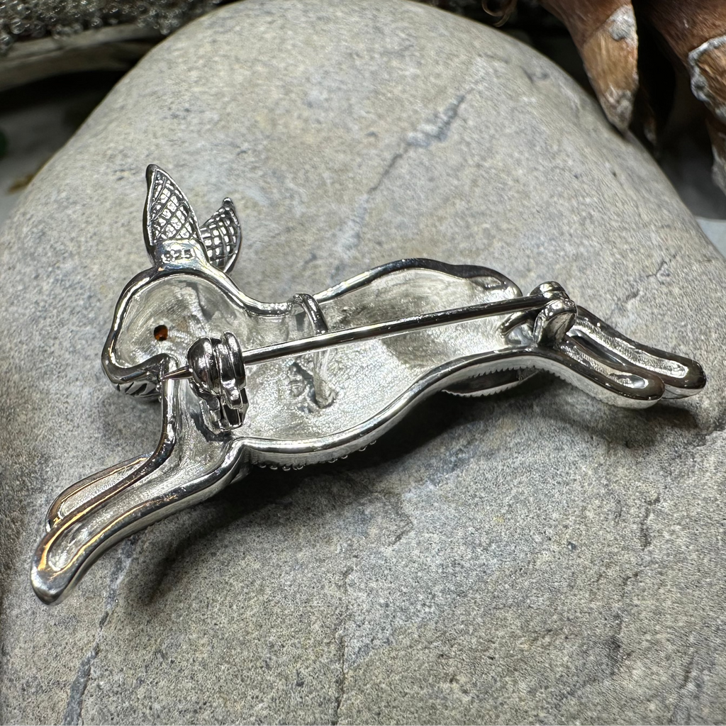 Coinín Marcasite Rabbit Brooch in Sterling Silver | Brooch | Wiccan Center